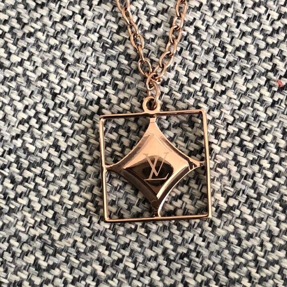 Designer Stainless Steel Rose Color Necklace - Picture 8 of 12